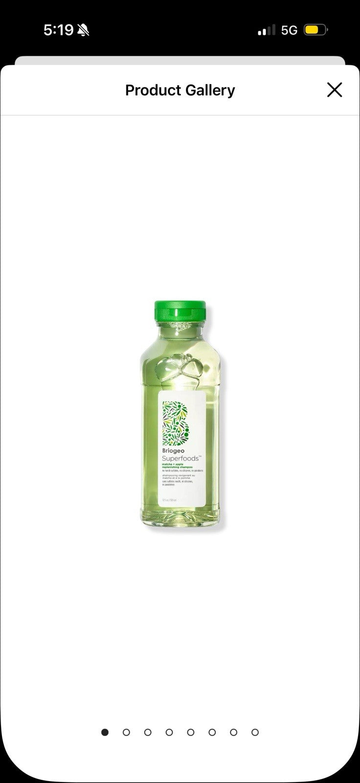 BRIOGEO SUPERFOODS MATCHA + APPLE REPLENISHING SHAMPOO (12.5OZ/369ML) SEALED NEW