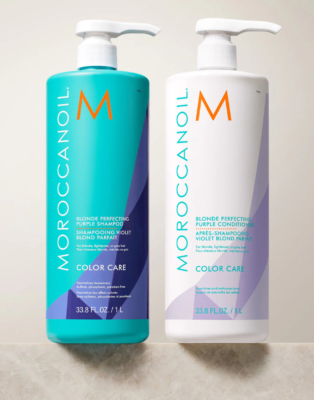 Moroccanoil Blonde Perfecting Purple Shampoo + Conditioner 33.8 oz