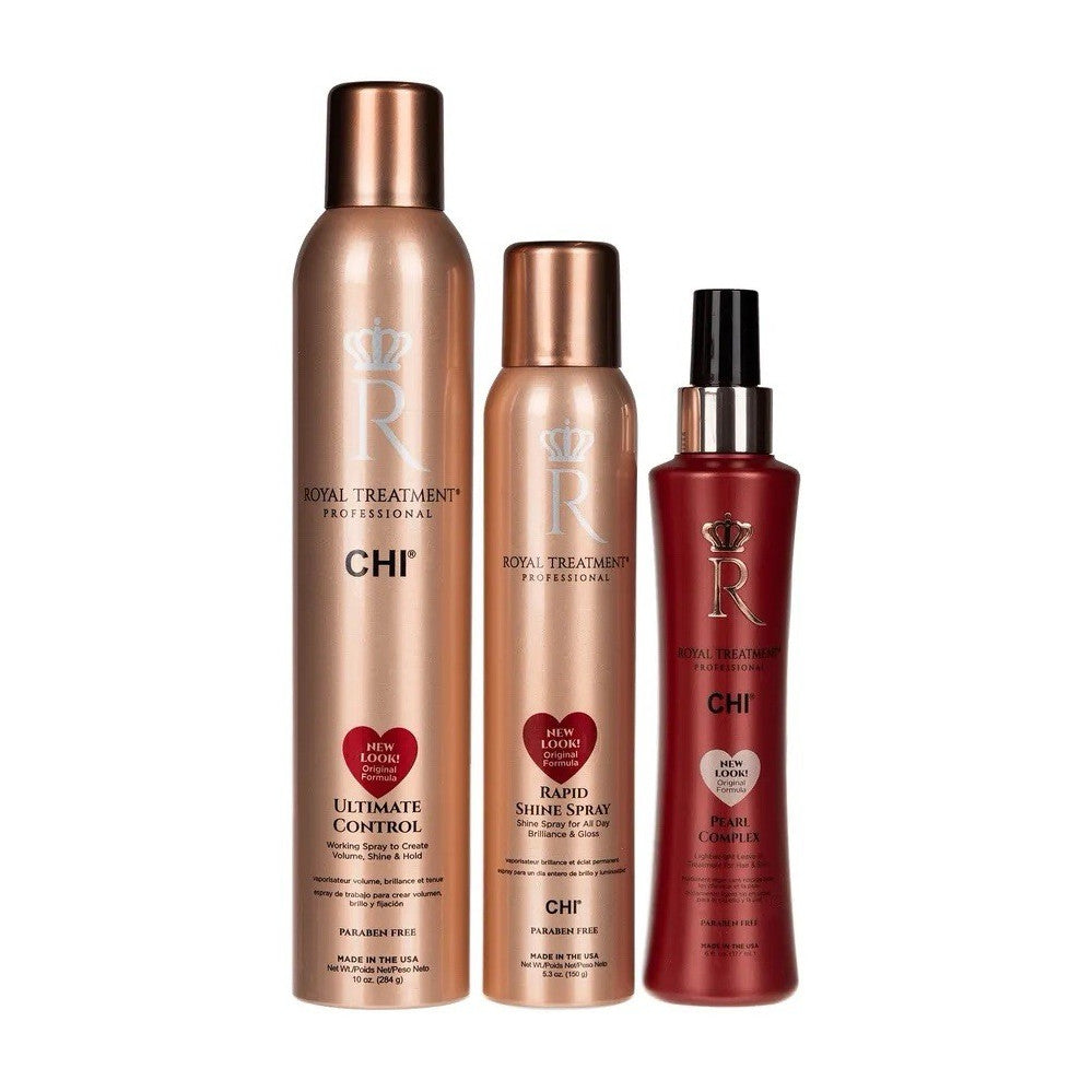 CHI Royal Treatment Ultimate Control & Rapid Shine Spray 3 Pc Set Shine/Hold